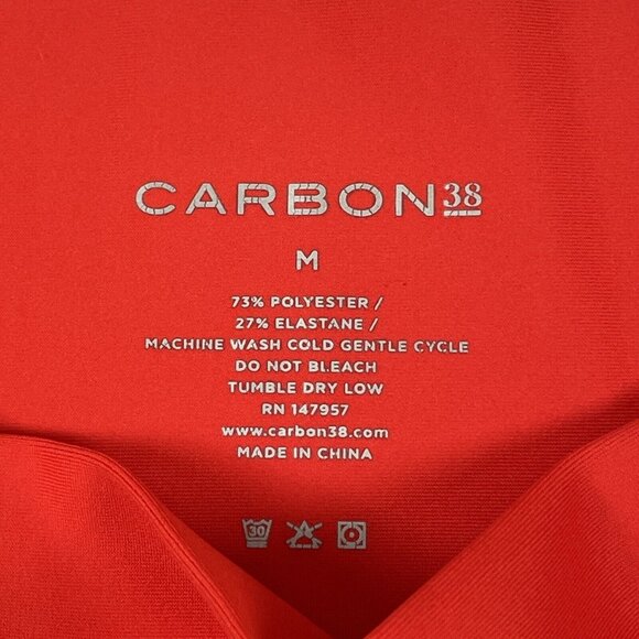 Carbon 38 Leggings Women's Size Medium Red Poly Stretch Activewear Stretch - Picture 3 of 9